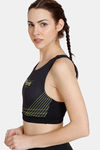 Zelocity Quick Dry Sports Bra With Removable Padding - Jet Black — thumbnail 3